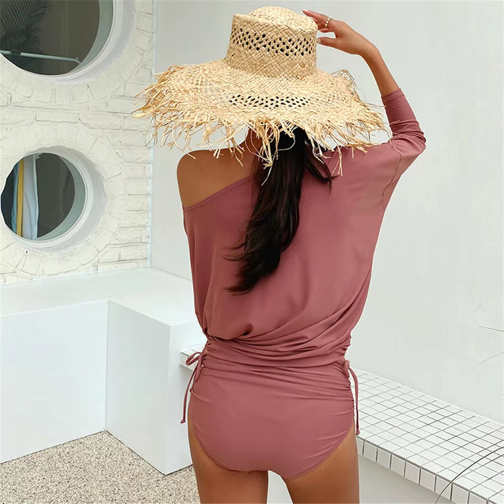 Sexy Long Sleeve Bikini High Waist with Cover up