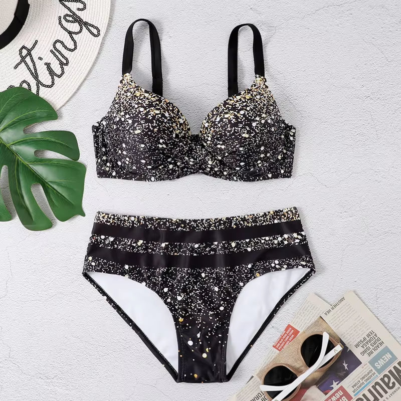 Summer Bikinis Women High Waisted Swimwear with Push up Female Swimsuit 2025 Swimming Bathing Suit Bikini Set Beach Wear Bather