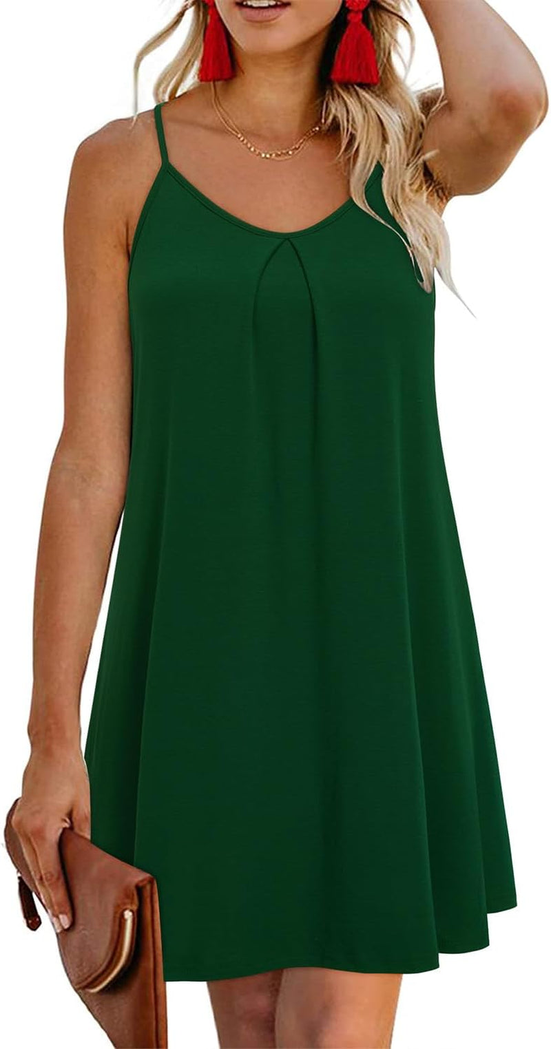 Women'S 2024 Summer Casual Beach Dresses Cover Ups Floral V Neck Spaghetti Strap Backless Mini Sun Dress