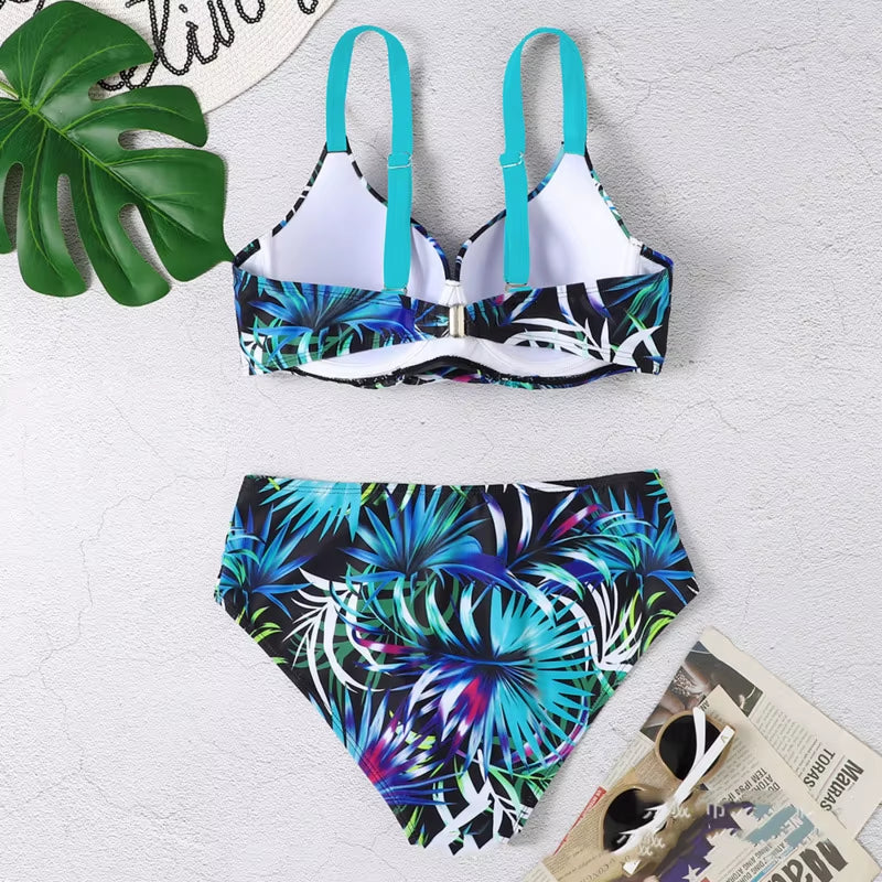 Summer Bikinis Women High Waisted Swimwear with Push up Female Swimsuit 2025 Swimming Bathing Suit Bikini Set Beach Wear Bather