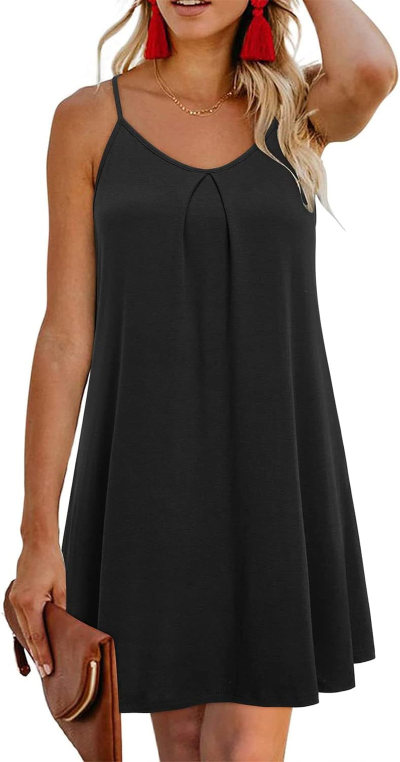 Women'S 2024 Summer Casual Beach Dresses Cover Ups Floral V Neck Spaghetti Strap Backless Mini Sun Dress