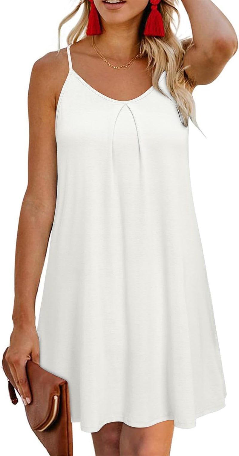 Women'S 2024 Summer Casual Beach Dresses Cover Ups Floral V Neck Spaghetti Strap Backless Mini Sun Dress