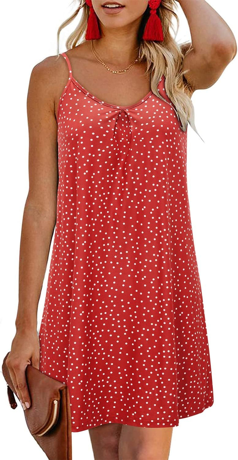Women'S 2024 Summer Casual Beach Dresses Cover Ups Floral V Neck Spaghetti Strap Backless Mini Sun Dress